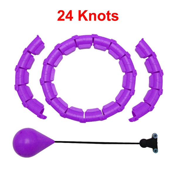 24 Knots Fitness Smart Hula Hoop Detachable Hoops Lose Weight Sports Purple